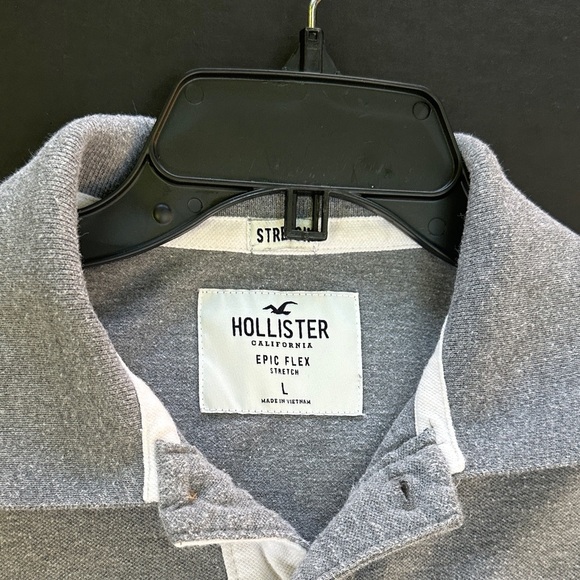 Hollister Men's Polo in Heather Gray SZ L - Picture 2 of 6